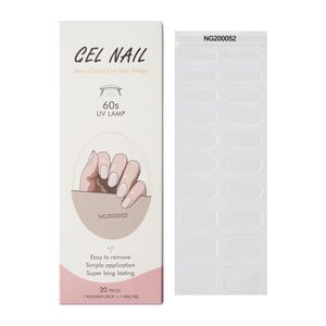 Huizi Factory 2D French Gel Nail Wraps Bandes de résine semi-durcies transparentes avec lampe UV Offre Spéciale art adhésif en forme de coeur - Product Image 1