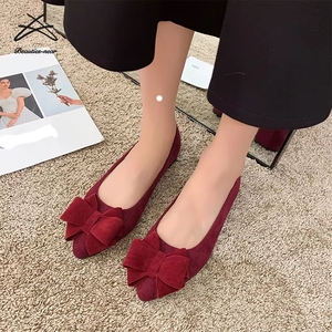 Chaussures plates pour femmes grande taille, style <span class=keywords><strong>ballerines</strong></span> à bout pointu, à enfiler, avec nœud, pour la <span class=keywords><strong>marche</strong></span> - Product Image 5