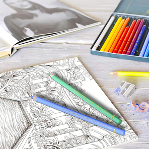 Livres d'art à colorier personnalisés avec crayon arc-en-ciel et <span class=keywords><strong>dessin</strong></span> sur papier et carton Brochures imprimées Design - Product Image 3