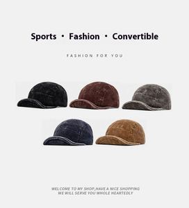 Casquette de baseball vintage américaine automne-hiver 2025 pour hommes et femmes, casquette en velours côtelé à visière courte tendance - Product Image 6