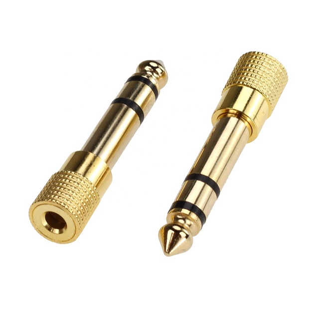 6.35mm Male to 3.5mm Female Stereo Jack Adapter Gold-Plated Durable for Headphone/Mic/Amp Converter