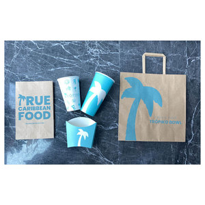 Sac en papier kraft brun personnalisé avec logo, multi-couches, avec poignée, pour l'emballage alimentaire des restaurants, la restauration, les plats à emporter - Product Image 4