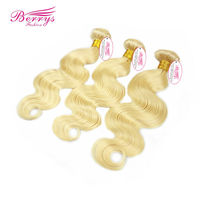 Extensions de cheveux humains brésiliens Raw Berrys Fashion 613, couleur blonde, ondulées, non-Remy, double trame, 3-5 mètres