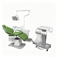 Fauteuil dentaire pliant portable pour clinique avec turbine à air, crachoir en céramique, lumière LED, plateau à instruments, certifié CE