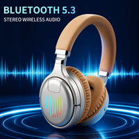 Audífonos P9M Plegables Over-Ear, 5.3 Estéreo, Efectos de Luz RGB, para Juegos y DJ, Cancelación Activa de Ruido, Sonido Hi-Fi, Micrófono Integrado
