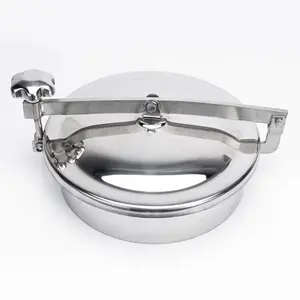 Stainless Steel SS304 SS316L Tank Sanitary Manual Circular Manhole Cover For Milk