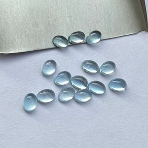 พลอยอะความารีนธรรมชาติทรงรีขนาด 7x5 มม. สีฟ้า สำหรับทำเครื่องประดับ - Product Image 6