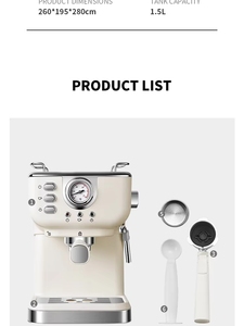 Macchina Automatica <span class=keywords><strong>per</strong></span> Caffè <span class=keywords><strong>Espresso</strong></span> 20 Bar in Acciaio Inox <span class=keywords><strong>per</strong></span> Uso Domestico e Alberghiero Compatibile EU/US - Product Image 6