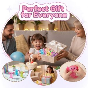 Glitter Axolotl <b>Squishy</b> Toy TPE Stretchy Stress Ball Soft Squeeze Sensory Fidget For Kids Adults Cute Easter Gift - Product Image 6