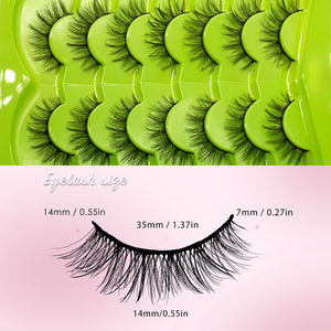 売れ筋7ペアアニメコスプレ手作り3Dフェイクミンクまつげエクステンションフルストリップまつ毛ソフトバンド人工毛 - Product Image 6