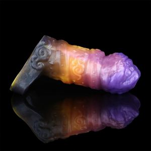 Penis Sleeve Fantasy Female Vaginal Contours Cock Sleeve Soft Platinum Silicone Penis Extension Sleeve Sex Toys for Man - Product Image 4