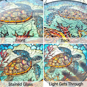 Sea Turtle Wall Home Decor Janela Pendurado Artístico Suncatchers Vitral Sun Catcher - Product Image 2