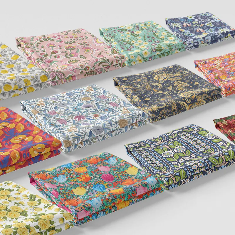 Kahn free samples tana lawn pure organic cotton digital liberty fabric printing on liberty London fabric