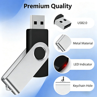 Clé USB 2.0 personnalisable à bas prix avec logo, rotative, 16 Go, 32 Go, 64 Go, 128 Go