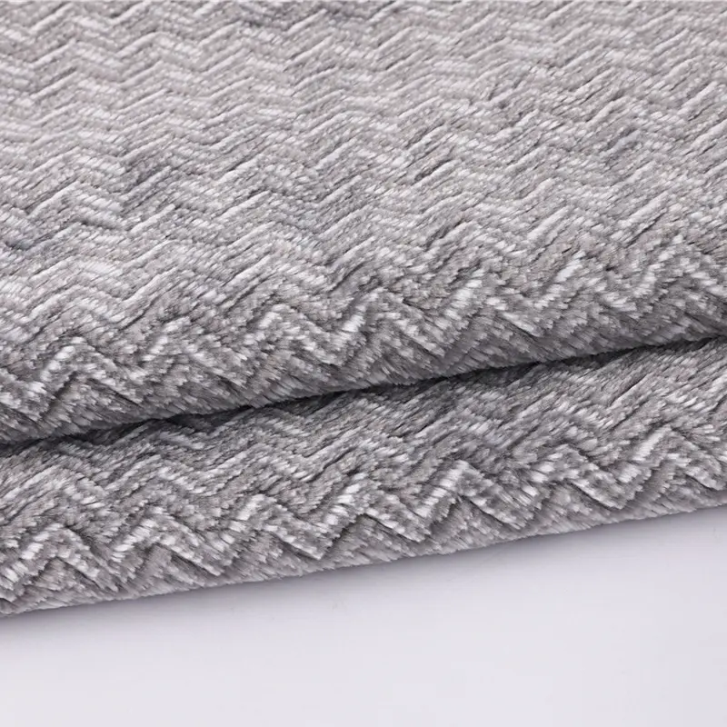 100% poliester desain geometris Jacquard tenun dicelup dua sisi kain flanel untuk selimut Sofa garmen
