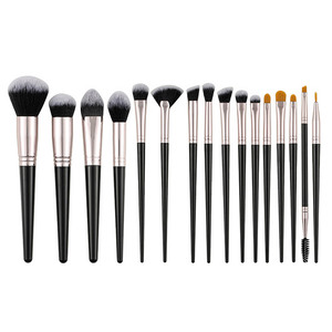 Ensemble de pinceaux de <span class=keywords><strong>maquillage</strong></span> professionnel personnalisé avec logo, 16 pièces, noir, <span class=keywords><strong>marque</strong></span> privée, ensembles de cosmétiques complets, <span class=keywords><strong>maquillage</strong></span> complet - Product Image 1