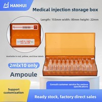 Boîte de rangement pour ampoules en plastique PS transparente marron moderne, durable et opaque, pour médicaments, pour chariot d'urgence hospitalier