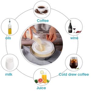 Funil De Aço Inoxidável 5.1 polegada 304 Aço Inoxidável Funil De Cozinha com 200 Malha Filtro De Alimentos Filtro para Transferência de Líquidos - Product Image 5