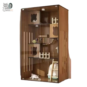 Villa de madera de lujo para gatos Casa interior para gatos Jaula para gatos y cama Cobertizo para gatos y gabinete Cama para gatos - Product Image 1