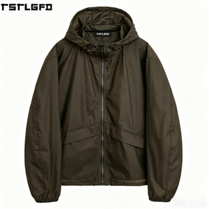 Oem Odm Running Waxed Jacket Waterproof Windbreaker Technical Fabric Gorpcore Hooded Coat Wholesale Bulk - Product Image 2