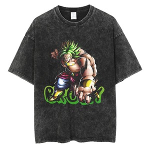 T-shirt Homme Anime <span class=keywords><strong>Dragon</strong></span> <span class=keywords><strong>Ball</strong></span> <span class=keywords><strong>Z</strong></span> <span class=keywords><strong>Broly</strong></span> Goku Vegeta Personnalisé Noir 280 Grammes 100% Coton Délavé à l'Acide Vintage avec Motif Graphique - Product Image 1