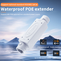 Luar ruangan tahan air IP66 10/100Mbps standar 1 in 1 Out POE Extender 500 meter jarak jauh 48V POE Repeater jaringan sakelar