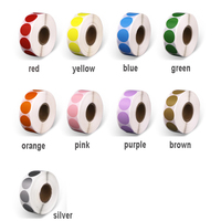 Étiquettes rondes auto-adhésives colorées, étiquettes en forme de cercle vierge écologique, taille personnalisée