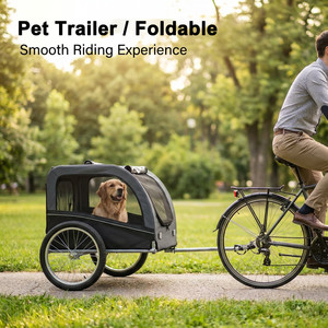 Remorque de vélo pliable pour camping en plein air, chariot de transport pour animaux de compagnie après une balade à vélo - Product Image 2