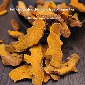Curcuma Genuina Cinese Selvatica Cruda Essiccata in Fette 500g Giallo Brillante 5.0% Contenuto di Curcumina Confezione all'Ingrosso in Sacchetto - Product Image 1