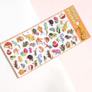 Nekoni 3D Puffy Puppy Kitty Panda Lézard Escargot Tortue Hérisson Beetle Autocollant pour Mousse Animal Autocollant Feuille - Product Image 6