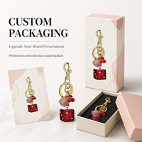 Porte-clés en métal électroplaqué en forme de dés cerise, pendentif fruit, breloque de sac, décoration de sac à main pour femme, cadeau, avec fermoir mousqueton