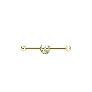 Bijoux en acier inoxydable à la mode avec longue oreille os abeille fleur lune planète oreille pont plaqué or nouveau corps <span class=keywords><strong>Piercing</strong></span> bijoux - Product Image 4