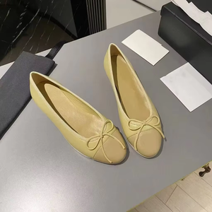 Zapatos de Diseñador de Lujo 2026, Zapatos de Ballet para Mujer, Zapatos Planos de Cuero con Lazo, Punta Redonda, Color Combinado, Tipo Slipper - Product Image 5