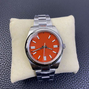 Montre-bracelet automatique de luxe unisexe, boîtier en acier inoxydable de 41 mm, verre saphir, cadran bleu ciel, montre mécanique analogique, étanche 100 bars - Product Image 3