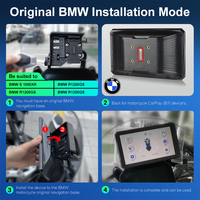 IYING Navigation sans fil CarPlay Android Auto avec écran OLED de 7 pouces, caméra de recul et lecteur MP3/MP4 pour motos