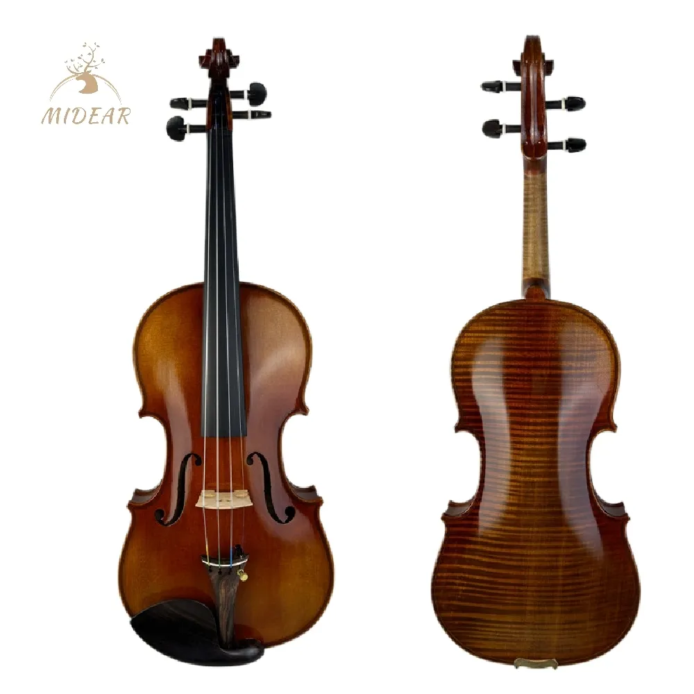 Top-selling V502 Violinwith Patterned Single-Board Tiger Maple - Fully Handmade and Oil-Based Paint