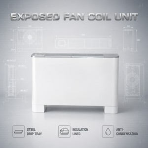 Floor-<b>standing</b> Industrial Vertical Exposed <b>Fan</b> Coil Unit HVAC System for Home & Hotels Use New - Product Image 2