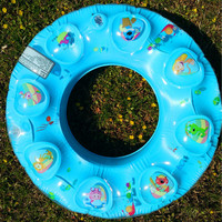 Bouée de natation gonflable double couche en PVC épaissi pour enfants, motif dessin animé, 50x90cm, style cristal, double chambre à air