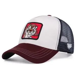 Casquettes de coq de Gorras avec logo à la mode personnalisé et design en vrac casquette de baseball brodée 5 panneaux casquette de camionneur en maille