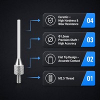 Sonde à pointe plate en céramique SD1.5X30mm, filetage M2.5, stylet de mesure de précision pour indicateur à cadran, pièce de rechange pour micromètre