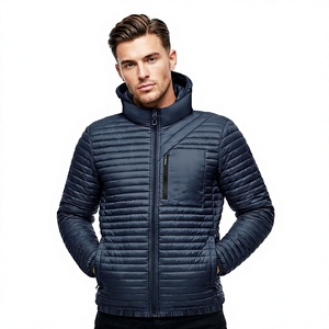 Blouson matelassé blanc à capuche pour femme, léger, coupe-vent, fermeture éclair sur le devant, manteau d'hiver décontracté, couleur unie, coupe ajustée, polyester, polaire - Product Image 1