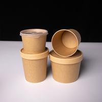 Gobelets à soupe en papier jetables avec couvercle en papier, gobelet à crème glacée, coppa gelato