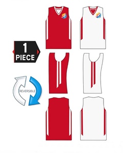 เสื้อบาสเก็ตบอลแบบกลับด้านได้ / เสื้อบาสเก็ตบอลผู้ชายแบบกลับด้านได้ รุ่น 2026 สีแดง / เสื้อบาสเก็ตบอลแบบสั่งทำ - Product Image 6