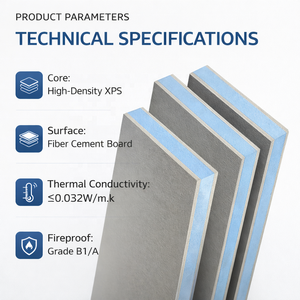 Panneau sandwich en fibres-ciment XPS/EPS à surface lisse OCM <span class=keywords><strong>pour</strong></span> cloison intérieure avec isolation thermique haute densité - Product Image 3