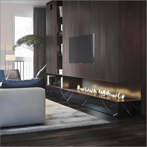 Brûleur à bioéthanol de style moderne avec contrôle par application, <span class=keywords><strong>insert</strong></span> de <span class=keywords><strong>cheminée</strong></span> électrique en acier pour appartement, salon, usage intérieur, en promotion - Product Image 3