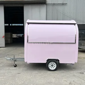 รถขายอาหารเคลื่อนที่ไฟฟ้าแบบมาตรฐานอเมริกา สีม่วง สำหรับขายฮอทดอก กาแฟ และของว่างริมทาง พร้อมจำหน่าย - Product Image 3