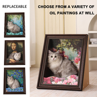 BunnyHi MZB006 Planche à gratter pour chat en carton ondulé 4D Vision améliorée, éco-responsable, avec décorations de tableaux mondialement connus