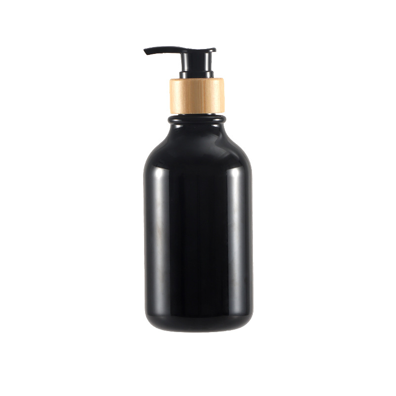 custom labels plastic soap pump bottle soap dispenser bottle liquid soap bottle with bamboo holder