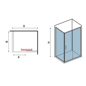 Box Doccia Kamalu KF5000S 150x70cm con Telaio, Vetro Temperato Anticalcare 6mm Senza Cornice in Alluminio - Product Image 4