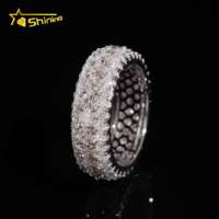 Bague personnalisée pour homme en moissanite, bijoux fins, argent 925, moissanite taille Asscher 3 mm, bague de fiançailles, bague de mariage, bague hip-hop